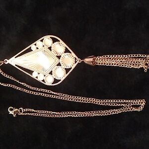 Gold tone handmade necklace